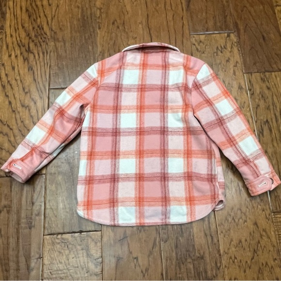 Old navy kids peach plaid shacket - Picture 2 of 7